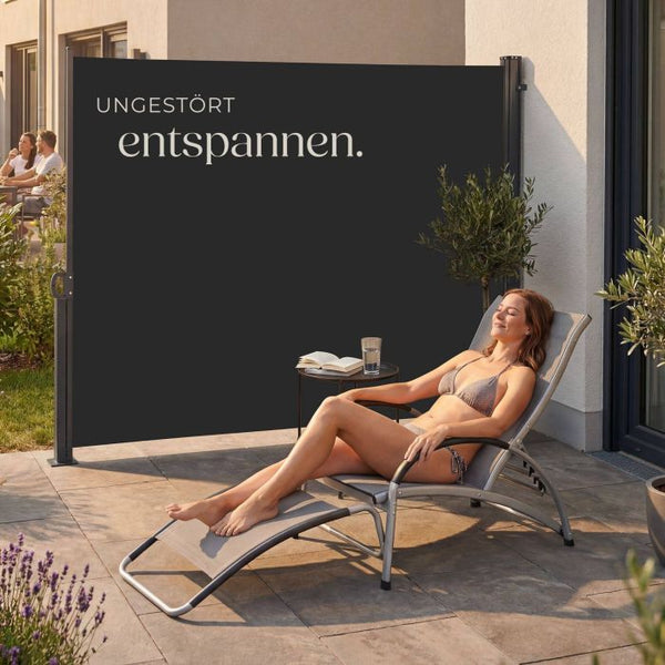 Seitenmarkise schwarz 300 x 160 cm