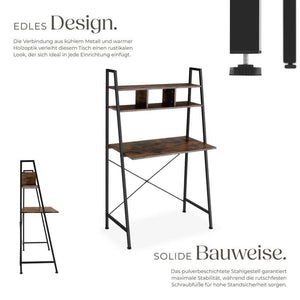 Schreibtisch Exeter 85,5x46,5x140cm Industrial dunkelbraun