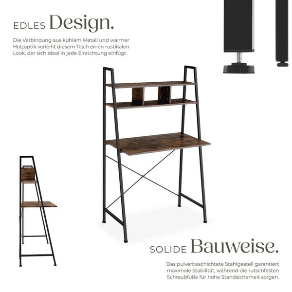 Schreibtisch Exeter 85,5x46,5x140cm Industrial dunkelbraun