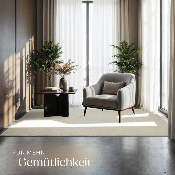 Tapis à poils courts Soft Zone crème 120 x 170 cm 