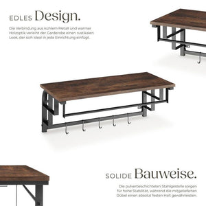 Hängegarderobe Westwood 66x30x27cm Industrial dunkelbraun