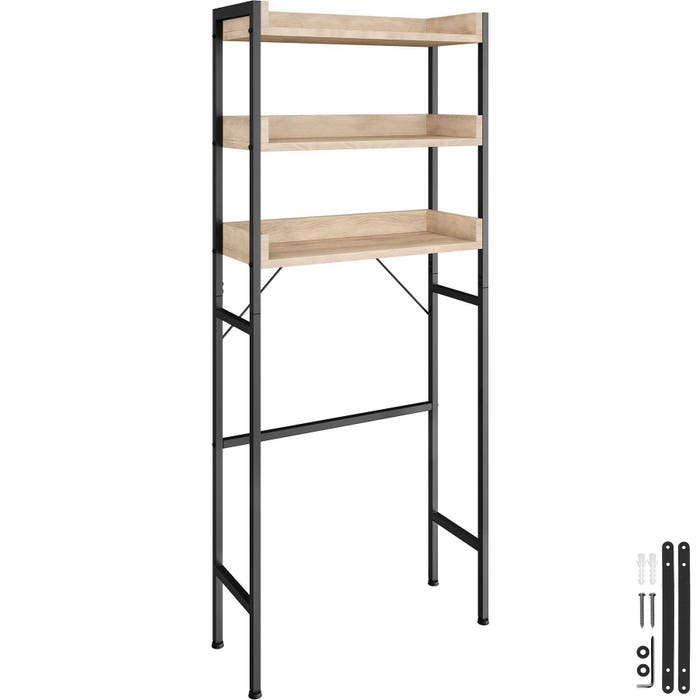 Badezimmerregal Seattle Industrial Holz hell, Eiche Sonoma 67 x 25 x 165,5 cm