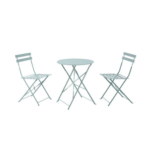 dameco Bistro Set Metall Gartentisch und 2 Stühle türkis matt