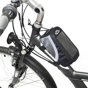 Fahrradtasche mit Rahmen-Befestigung für Smartphones schwarz/grau/blau 20,5 x 10 x 10,5 cm