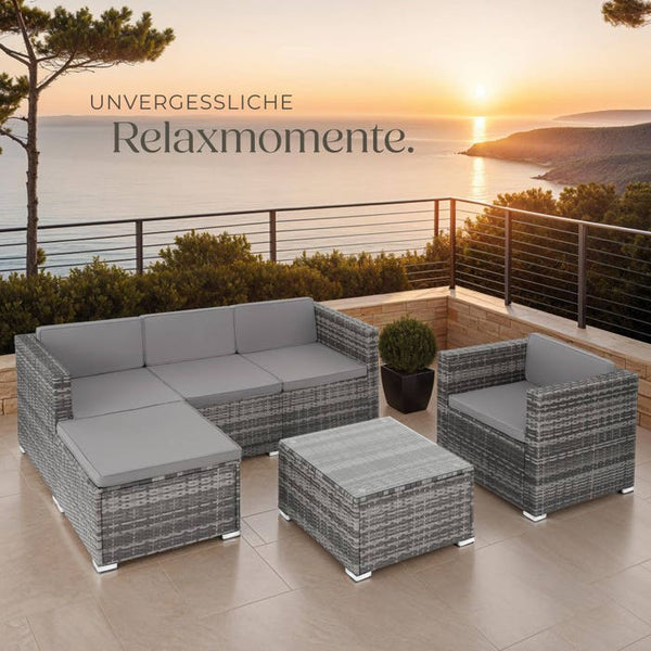Rattan Lounge Lignano grau