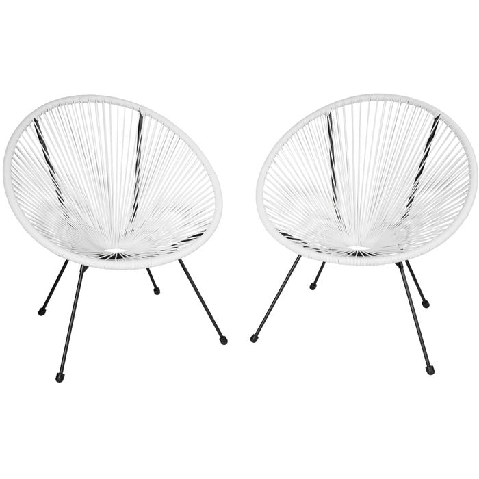 2er Set Gartenstuhl Santana weiss