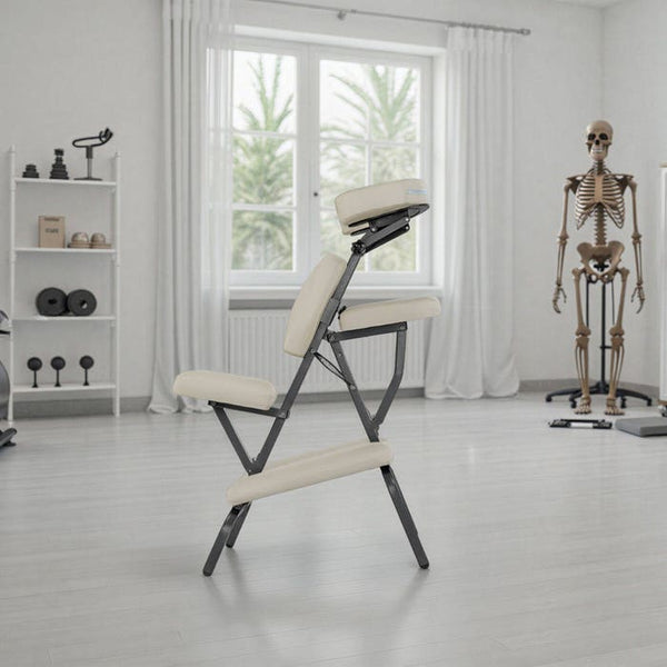 Massagestuhl aus Kunstleder beige