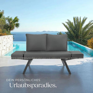 Rattan-Loungesofa Sintra grau