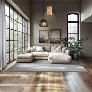 Short pile carpet Soft Zone gray 200 x 290 cm 