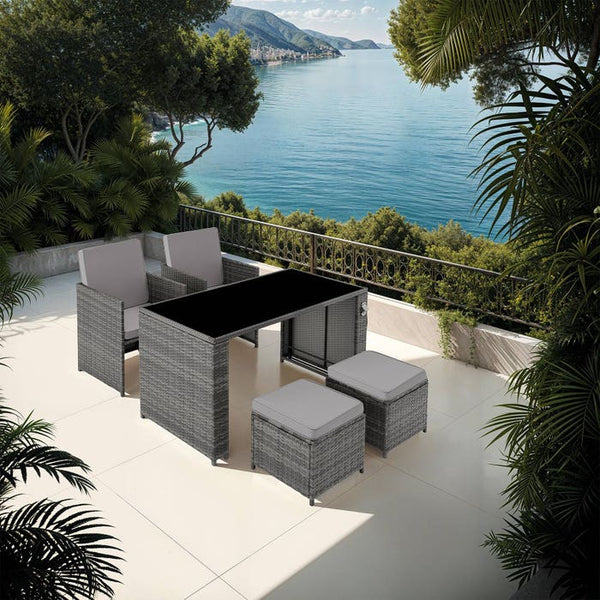Rattan Sitzgruppe Palermo grau