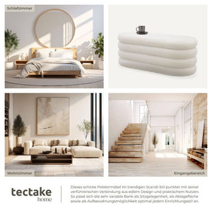 Polsterbank Altu Bouclé creme-weiss