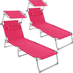 2er Set Gartenliege Chloé pink