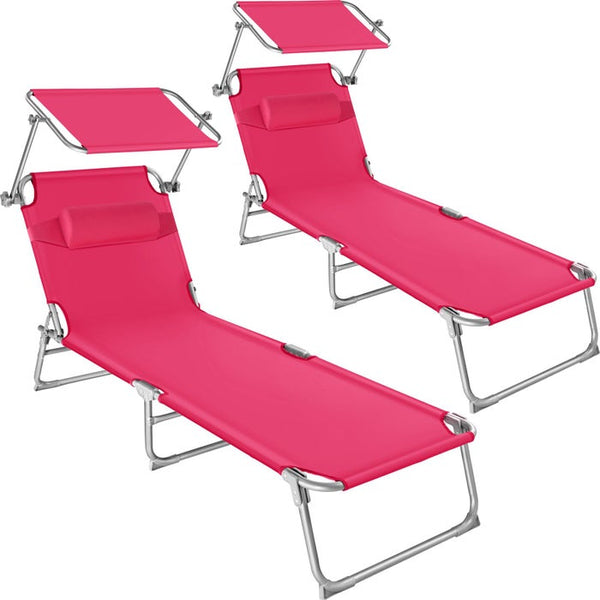 2er Set Gartenliege Chloé pink