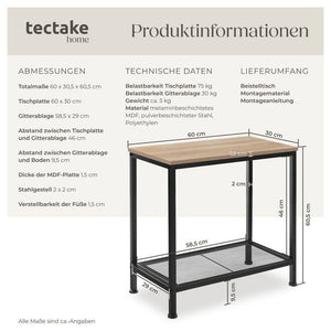 Beistelltisch Filton Industrial Holz hell, Eiche Sonoma