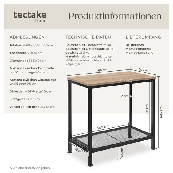 Beistelltisch Filton Industrial Holz hell, Eiche Sonoma