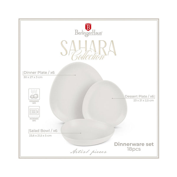 Berlinger Haus 18-teiliges Tellerset Oval Sahara Collection