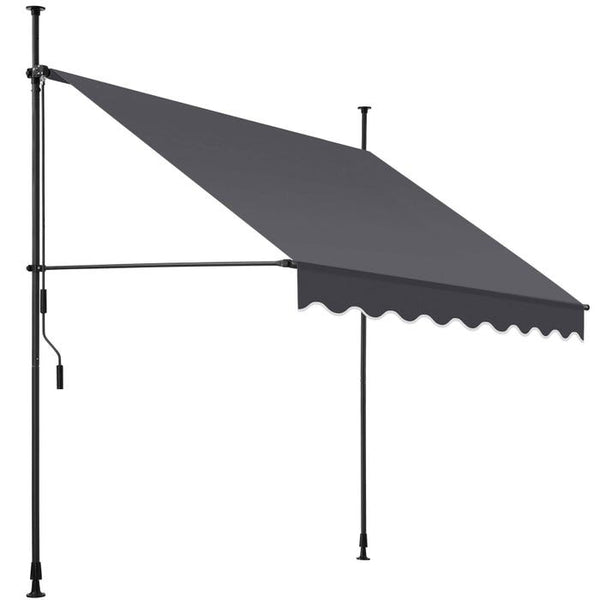 Klemmmarkise schwarz/grau 200 x 180 cm