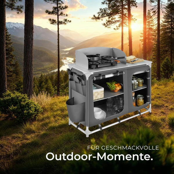 Camping kitchen 116x52x107cm gray