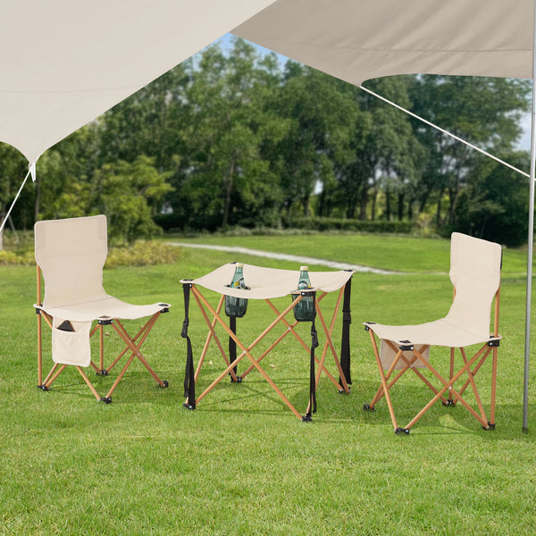 Camping garden furniture set Biancavilla 3-piece. Beige