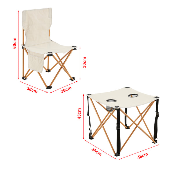 Camping garden furniture set Biancavilla 3-piece. Beige
