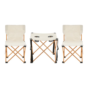 Camping garden furniture set Biancavilla 3-piece. Beige
