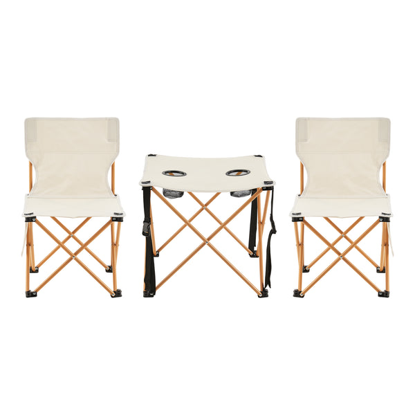 Camping garden furniture set Biancavilla 3-piece. Beige