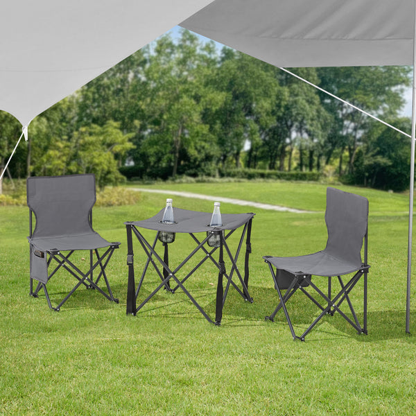 Camping garden furniture set Biancavilla 3-piece. Gray