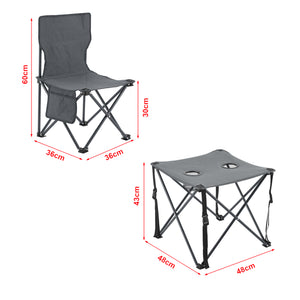 Camping garden furniture set Biancavilla 3-piece. Gray
