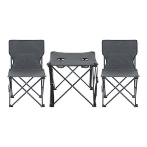 Camping garden furniture set Biancavilla 3-piece. Gray