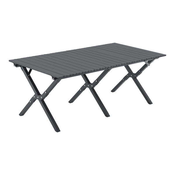 Camping garden furniture set Caltagirone 5-piece, grey