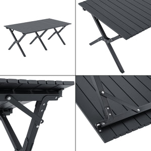 Camping garden furniture set Caltagirone 5-piece, grey