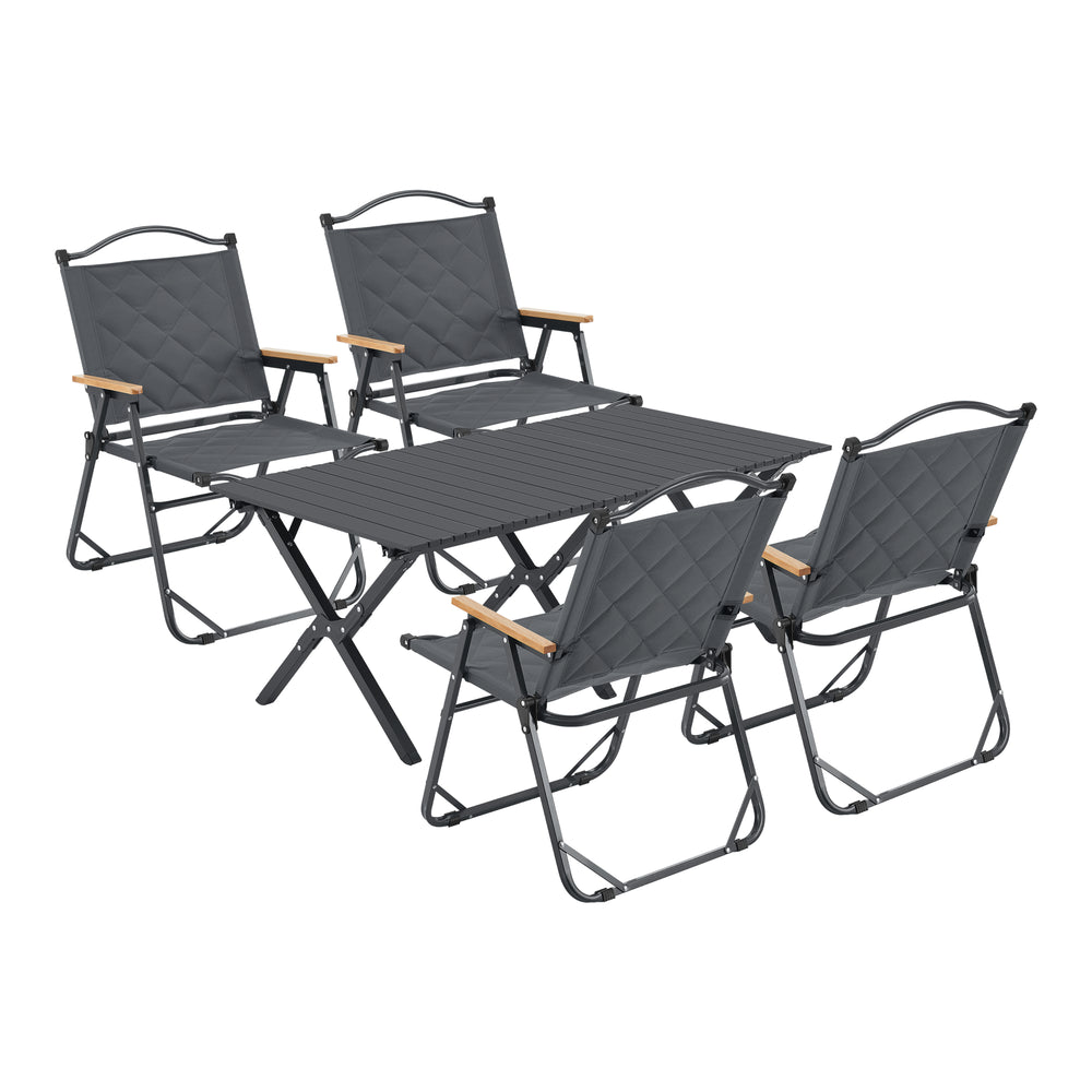 Camping Gartenmöbelset Caltagirone 5-tlg. Grau