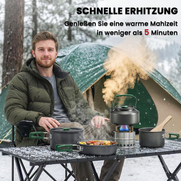 Camping Kochgeschirr Set Outdoor Geschirr für 4 bis 5 Personen