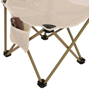 Campingset Faltbarer Tisch & 2 Klappstühle aus Metall weiss