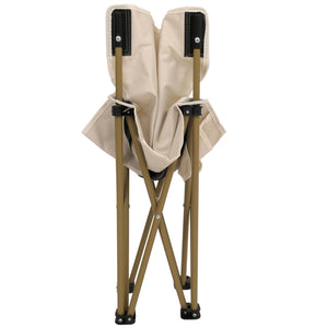 Campingset Faltbarer Tisch & 2 Klappstühle aus Metall weiss