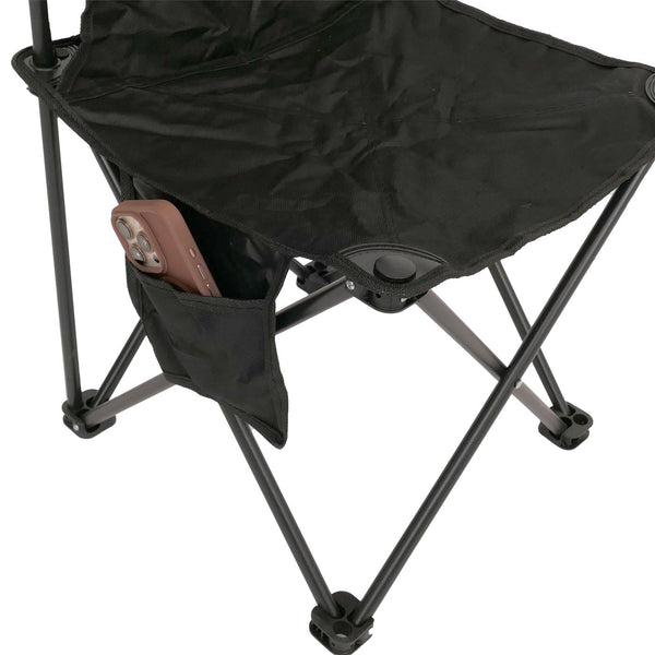 Faltbares Camping Set mit Tisch und 2 Klappstühlen, schwarz