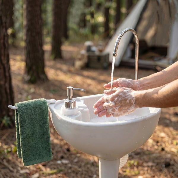 Camping Waschbecken mobil mit Wassertank und Auffangbehälter