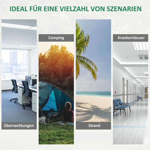 Campingbett klappbar mit Seitentasche Grün-Schwarz
