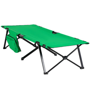 Campingbett klappbar mit Seitentasche Grün-Schwarz