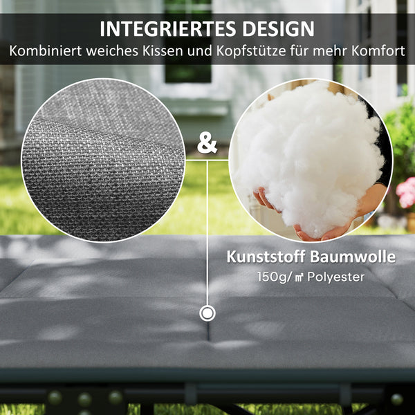 Campingbett faltbar mit Matratze und Seitentasche bis 150kg