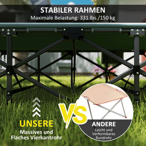 Campingbett faltbar mit Matratze und Seitentasche bis 150kg