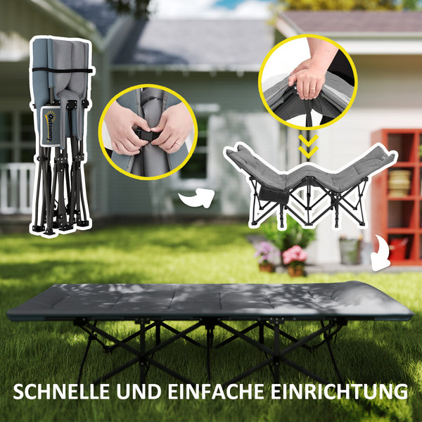 Campingbett faltbar mit Matratze und Seitentasche bis 150kg