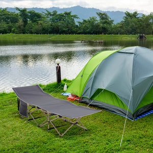 Campingbett klappbar wetterfest mit Tragetasche grau