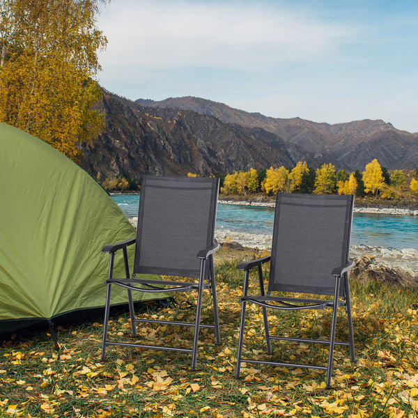 Campingstühle 2er-Set 58x64x94cm Schwarz