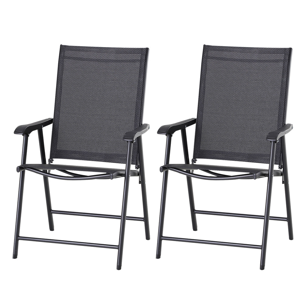 Sedie da campeggio, set da 2, 58x64x94cm, nere