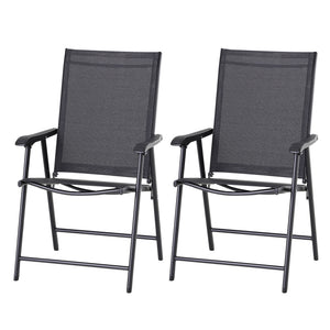 Campingstühle 2er-Set 58x64x94cm Schwarz