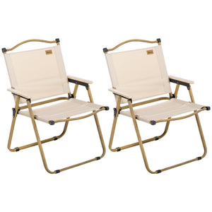 Campingstühle Strandstuhl 2er Set faltbar Stahl Holzoptik khaki