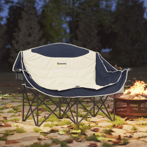 Campingstuhl 2 Sitzer klappbar mit Getränkehalter und Tragetasche
