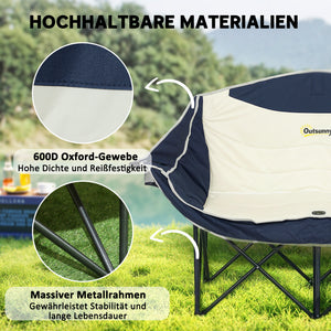 Campingstuhl 2 Sitzer klappbar mit Getränkehalter und Tragetasche