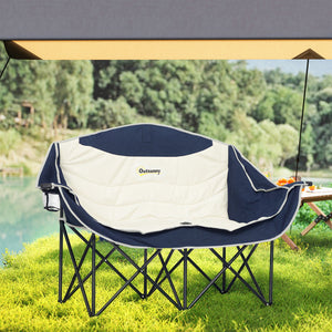 Campingstuhl 2 Sitzer klappbar mit Getränkehalter und Tragetasche